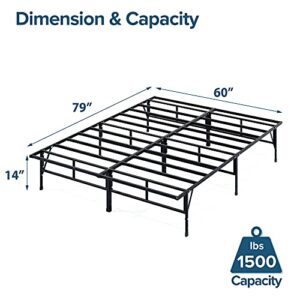 ZINUS SmartBase Compack Mattress Foundation / 14 Inch Metal Bed Frame / No Box Spring Needed / Sturdy Steel Slat Support, Queen