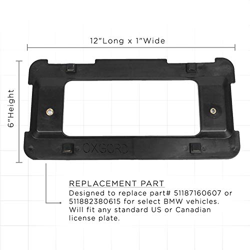 License Plate Holder Bracket Mounting Kit Compatible with BMW 1 2 3 4 5 6 Series Rear Plates Car Accessories Replaces 51187160607, 511882380615 & 51188238061 Tag Frame Back Bumper Trunk Mount Adapter