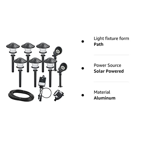 Hampton Bay Low-Voltage Black Outdoor Integrated LED Landscape Path Light and Deluxe Micro Spot Light Kit (8-Pack)