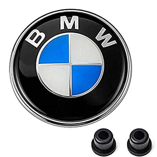 FOGER 82mm Hood Emblem Replacement for BMW: Hood Emblem Logo Badge Roundel 82mm 51148132375 + 2 Grommets