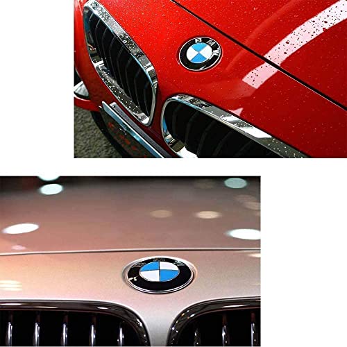 FOGER 82mm Hood Emblem Replacement for BMW: Hood Emblem Logo Badge Roundel 82mm 51148132375 + 2 Grommets