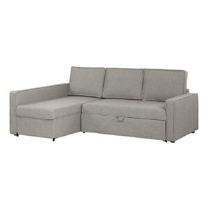 south shore live-it cozy sectional sofa-bed with storage, gray fog