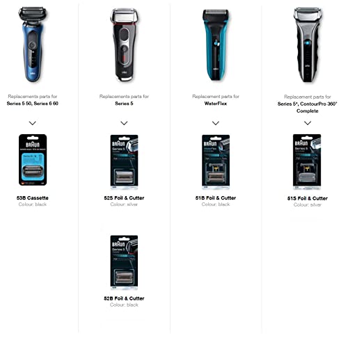 Braun Series 5 and 6 New Generation Electric Shaver Replacement Head - 53B - Compatible with Razors 5020s, 5018s, 5050cs, 6020s, 6075cc, 6072cc