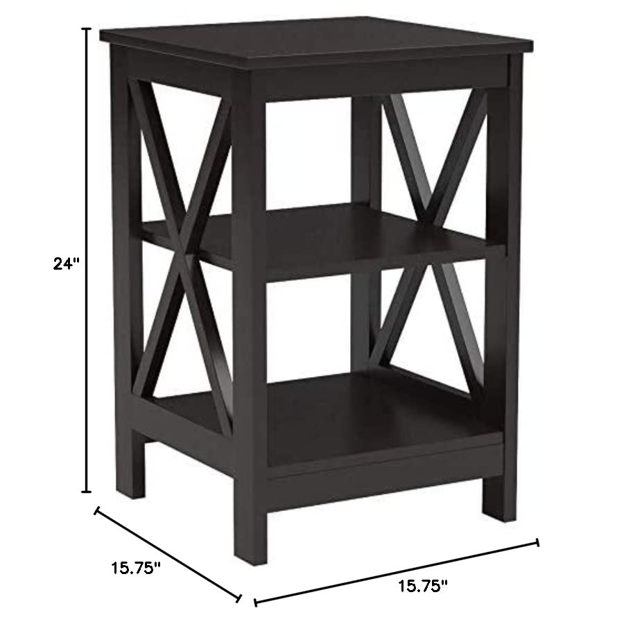 Convenience Concepts Oxford End Table with Shelves, Espresso