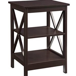 Convenience Concepts Oxford End Table with Shelves, Espresso