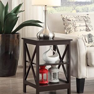 Convenience Concepts Oxford End Table with Shelves, Espresso