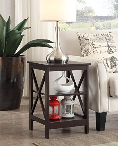 Convenience Concepts Oxford End Table with Shelves, Espresso