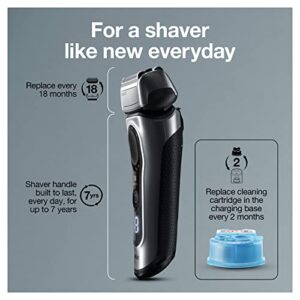 Braun Electric Razor for Men, Series 8 8467cc Electric Foil Shaver with Precision Beard Trimmer, Cleaning & Charging SmartCare Center, Galvano Silver