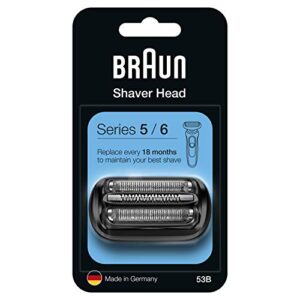 braun series 5 electric shaver replacement head, easily attach your new shaver head, compatible with all new generation series 5/6 electric shavers, 53b, black