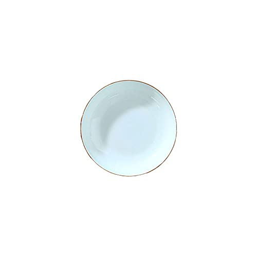 KOWMcp Dinner Plates 4PCS Orcelain Dinner Plates Set 20.7cm Ceramic Dinnerware Dishes Set, Round Shape, Blue, Microwave Safe