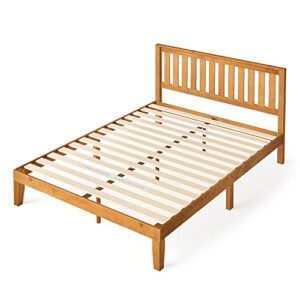ZINUS Alexia Wood with Wood Headboard Bed Frame with headboard / Solid Wood Foundation with Wood Slat Support / No Box Spring Needed / Easy Assembly, Rustic Pine, King