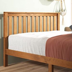ZINUS Alexia Wood with Wood Headboard Bed Frame with headboard / Solid Wood Foundation with Wood Slat Support / No Box Spring Needed / Easy Assembly, Rustic Pine, King