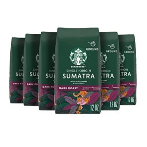 starbucks ground coffee—dark roast coffee—sumatra—100% arabica—6 bags (12 oz each)