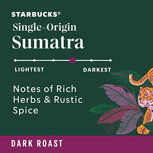 Starbucks Ground Coffee—Dark Roast Coffee—Sumatra—100% Arabica—6 bags (12 oz each)