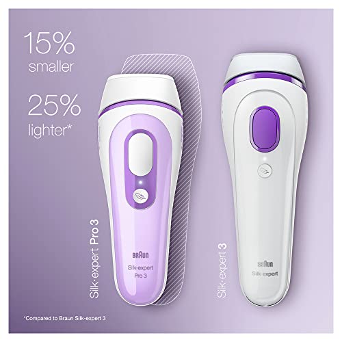 Braun IPL Hair Removal for Women and Men, Silk Expert Pro 3 PL3111 with Venus Smooth Razor, Long-lasting Hair Removal System for Body & Face, Corded