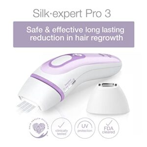 Braun IPL Hair Removal for Women and Men, Silk Expert Pro 3 PL3111 with Venus Smooth Razor, Long-lasting Hair Removal System for Body & Face, Corded