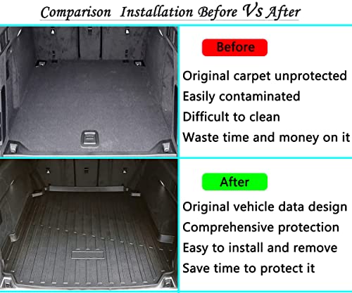 X5 Cargo Liners Rear Cargo Trunk Tray Floor Mats Compatible with 2023 2022 2021 2020 2019 BMW X5 Models,All Weather Protector Custom-Fit 3D Waterproof Durable Odorless Flexible TPO Accessories