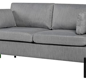 TYBOATLE Upholstered Modern Loveseat Sofa Couch with 2 Rectangular Pillows and Metal Legs, 55" W Fabric Comfy Couches for Living Room, Bedroom, Compact Small Space, Apartment, Office (Grey)