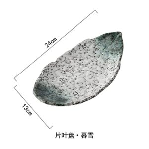 KOWMcp Dinner Plates Leaf-Shaped Dish Plate Irregular Snack Plate (Color : 3)