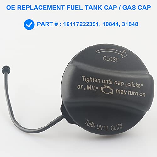 Gas Cap, Fuel Cap Compatible with Mini Cooper BMW E39 E46 E60 E90 E92 F02 F07 F10 F30 128i 135i 228i 320i 323i 325i xi 328i 328xi 330i 335i 428i 525i 528i 530i 535i 650i 740i 750i X1 X3 X4 X5 X6 Z4 M3