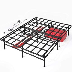 zinus smartbase super heavy duty mattress foundation with 4400lbs weight capacity / 14 inch metal platform bed frame / no box spring needed / sturdy steel frame / underbed storage, queen