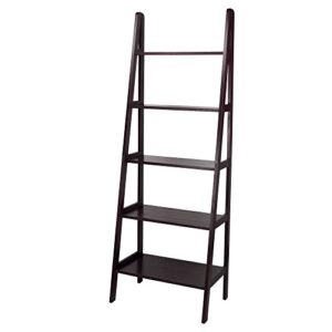 casual home 5-shelf ladder bookcase,72-inch , espresso