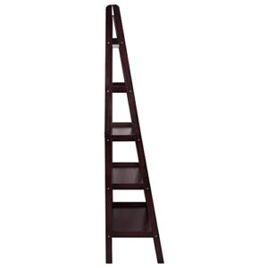 Casual Home 5-Shelf Ladder Bookcase,72-Inch , Espresso