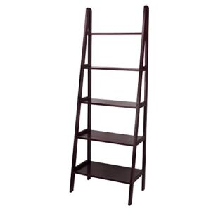 Casual Home 5-Shelf Ladder Bookcase,72-Inch , Espresso