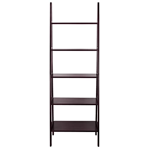 Casual Home 5-Shelf Ladder Bookcase,72-Inch , Espresso