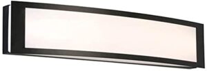 hampton bay lighting woodbury 24.5 in. matte black led vanity light bar, iqp1381l-4/bk
