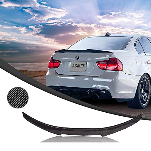 Acmex Rear Spoiler Wing Fits for 2008-2012 BMW E90 M3 Sedan & 2006-2011 E90 3 Series Sedan Trunk M4 Style 323i 325i 325xi 328i 328i xDrive 330i 330xi 335i 335d 335i xDrive M3 (Carbon Fiber)