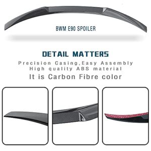 Acmex Rear Spoiler Wing Fits for 2008-2012 BMW E90 M3 Sedan & 2006-2011 E90 3 Series Sedan Trunk M4 Style 323i 325i 325xi 328i 328i xDrive 330i 330xi 335i 335d 335i xDrive M3 (Carbon Fiber)