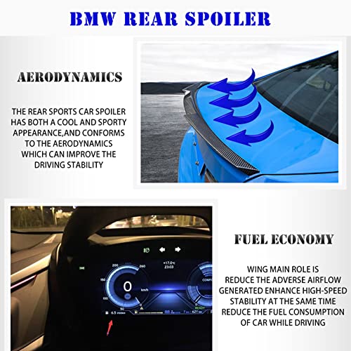 Acmex Rear Spoiler Wing Fits for 2008-2012 BMW E90 M3 Sedan & 2006-2011 E90 3 Series Sedan Trunk M4 Style 323i 325i 325xi 328i 328i xDrive 330i 330xi 335i 335d 335i xDrive M3 (Carbon Fiber)