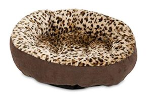 petmate aspen pet round animal print pet bed for small dogs and cats 18-inch by 18-inch, multi (26736)