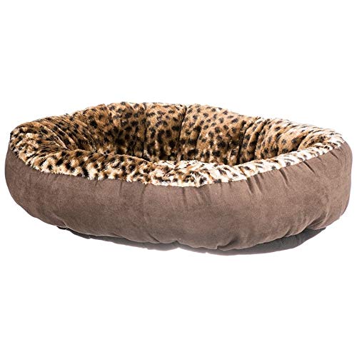 Petmate Aspen Pet Round Animal Print Pet Bed for Small Dogs and Cats 18-inch by 18-inch, Multi (26736)