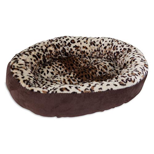 Petmate Aspen Pet Round Animal Print Pet Bed for Small Dogs and Cats 18-inch by 18-inch, Multi (26736)