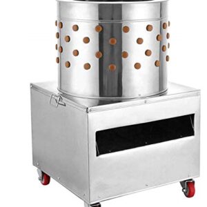 Richo 2HP 110V Stainless Steel Chicken Plucker 20 Inch Barrel Diameter Chicken De-Feather Machine Large Professional Poultry Plucker 1500W Feather Removal Picking Machine for Quail and Chicken