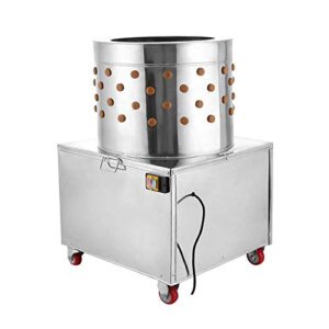 Richo 2HP 110V Stainless Steel Chicken Plucker 20 Inch Barrel Diameter Chicken De-Feather Machine Large Professional Poultry Plucker 1500W Feather Removal Picking Machine for Quail and Chicken