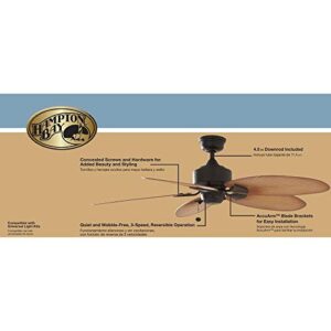 Hampton Bay Lillycrest 52" Indoor/Outdoor Aged Bronze Ceiling Fan - Model # 32711