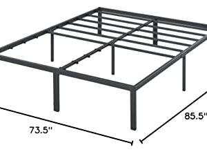 PrimaSleep 18 Inch Heavy Duty Steel Slat NON-SLIP Bed Frame, Metal, California King