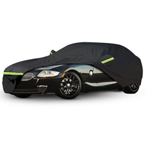 car cover waterproof for 2003-2008 bmw z4, snowproof outdoor car covers with zipper windproof heavy duty all weather (black)