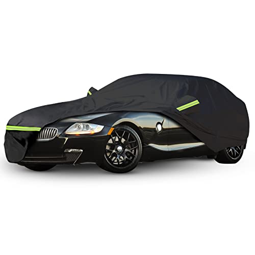 Car Cover Waterproof for 2003-2008 BMW Z4, Snowproof Outdoor Car Covers with Zipper Windproof Heavy Duty All Weather (Black)