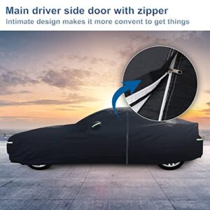 Car Cover Waterproof for 2003-2008 BMW Z4, Snowproof Outdoor Car Covers with Zipper Windproof Heavy Duty All Weather (Black)