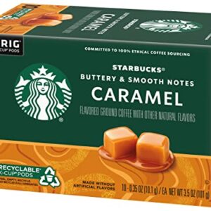 Starbucks Flavored Coffee K-Cup Pods, Caramel Flavored Coffee, Made without Artificial Flavors, Keurig Genuine K-Cup Pods, 10 CT K-Cups/Box (Pack of 2 Boxes)