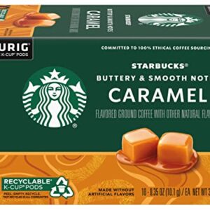 Starbucks Flavored Coffee K-Cup Pods, Caramel Flavored Coffee, Made without Artificial Flavors, Keurig Genuine K-Cup Pods, 10 CT K-Cups/Box (Pack of 2 Boxes)