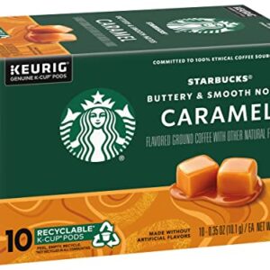 Starbucks Flavored Coffee K-Cup Pods, Caramel Flavored Coffee, Made without Artificial Flavors, Keurig Genuine K-Cup Pods, 10 CT K-Cups/Box (Pack of 2 Boxes)