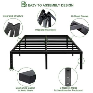 AROMUSTIME 16 Inch Metal Platform Bed Frame / 3,500 lbs Heavy Duty Steel Slat Easy Assembly Mattress Foundation/Noise Free/Box Spring Replacement, Queen