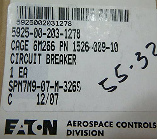 Eaton Aerospace 1526-000-10 10 AMP Circuit Breaker GC885C10, 5925-00-203-1278