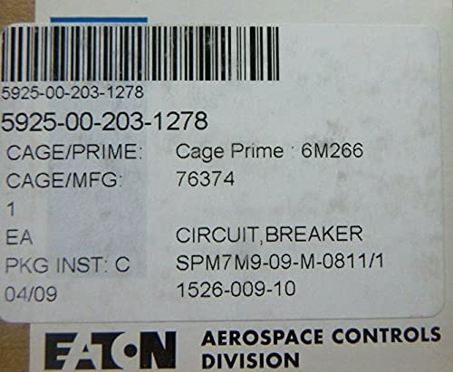 Eaton Aerospace 1526-000-10 10 AMP Circuit Breaker GC885C10, 5925-00-203-1278