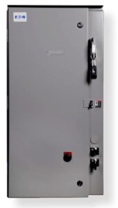eaton ecn5422aae freedom industrial pump panel, nema 3r painted steel enclosure, 110v/50 hz-120v/60, nema size 2, 60a/600v type r fuse clip, c440 solid-state electronic overload relay